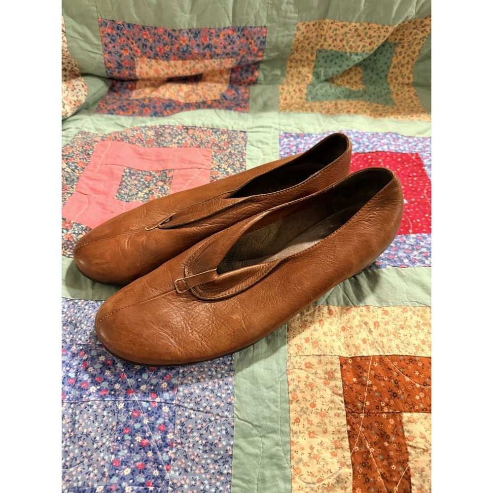 Wonders Women's Slip On Ballet Flat Shoes Brown Made in Spain 9.5 Leather